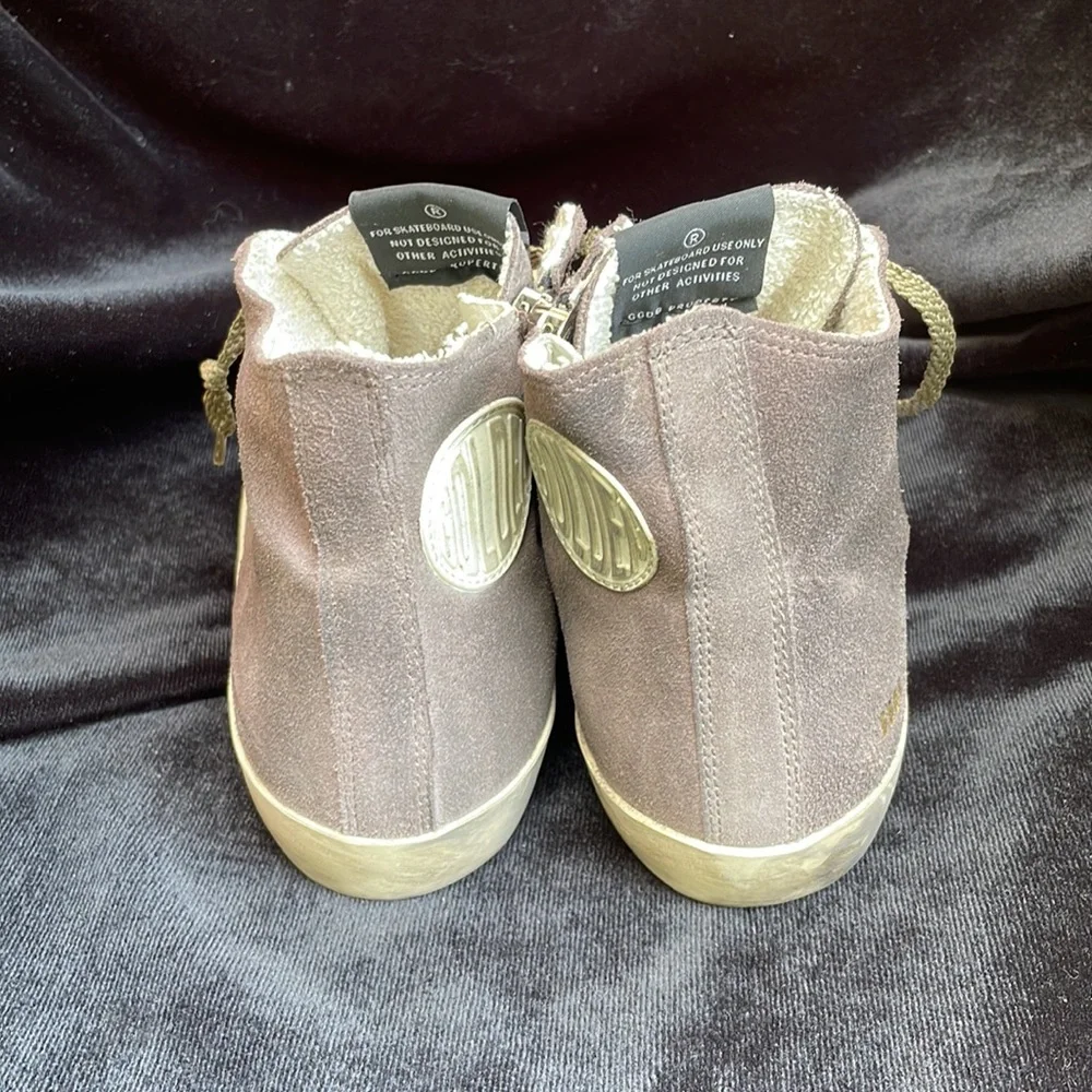 GOLDEN GOOSE LUXURY DISTRESSED FRANCY GREY SUEDE HIGH TOP SNEAKERS - 9 -โญ๏ธ๐ - Picture 4 of 12